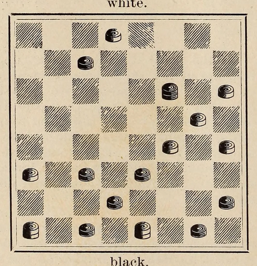 An illustration from The Weekly checker journal, 1891, leaf 14