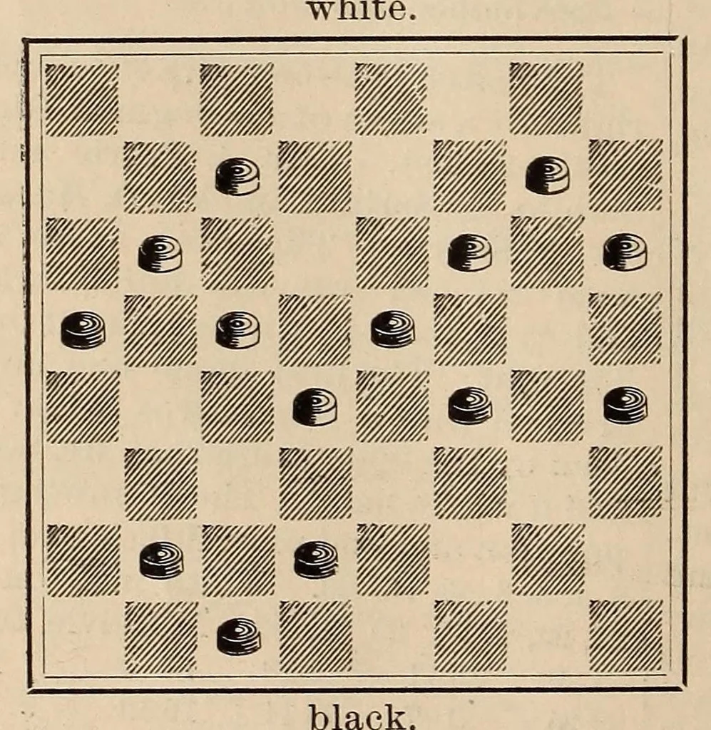 An illustration from The Weekly checker journal, 1891, leaf 38