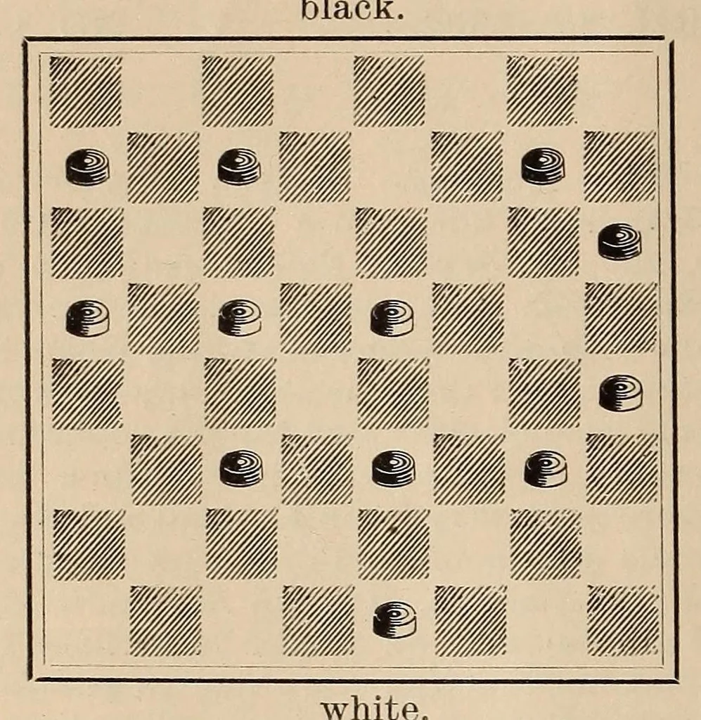 An illustration from The Weekly checker journal, 1891, leaf 46