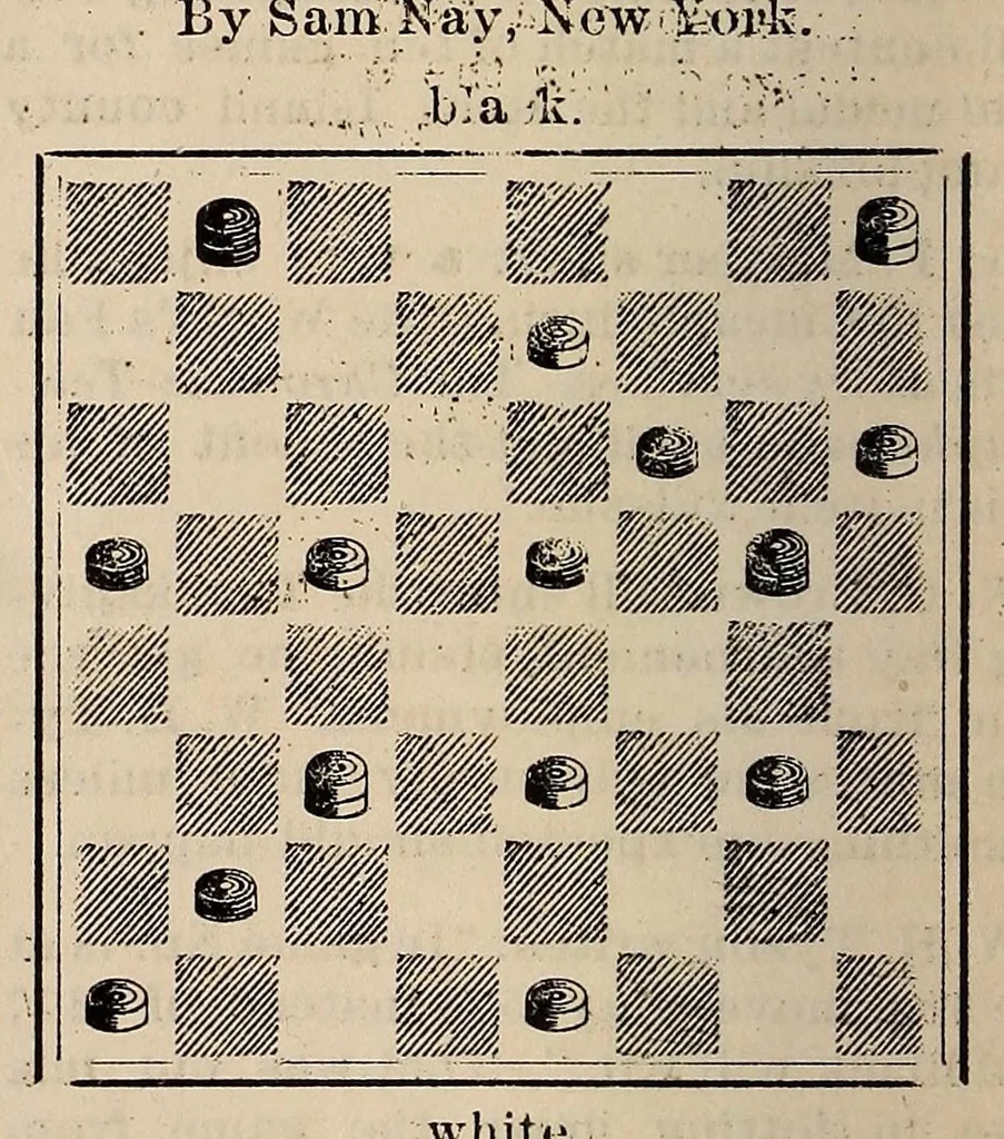 An illustration from The Weekly checker journal, 1891, leaf 54
