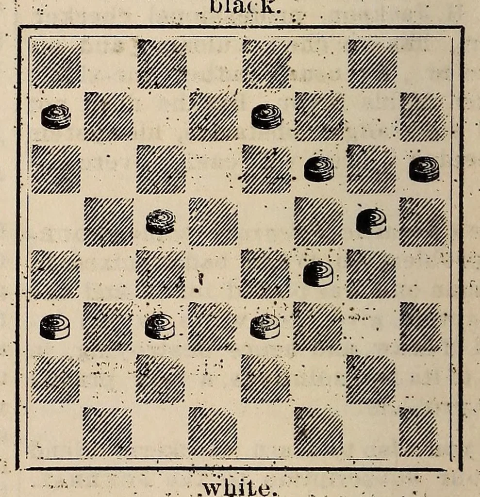 An illustration from The Weekly checker journal, 1891, leaf 58