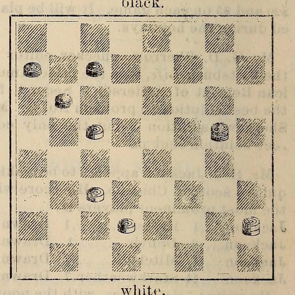 An illustration from The Weekly checker journal, 1891, leaf 66