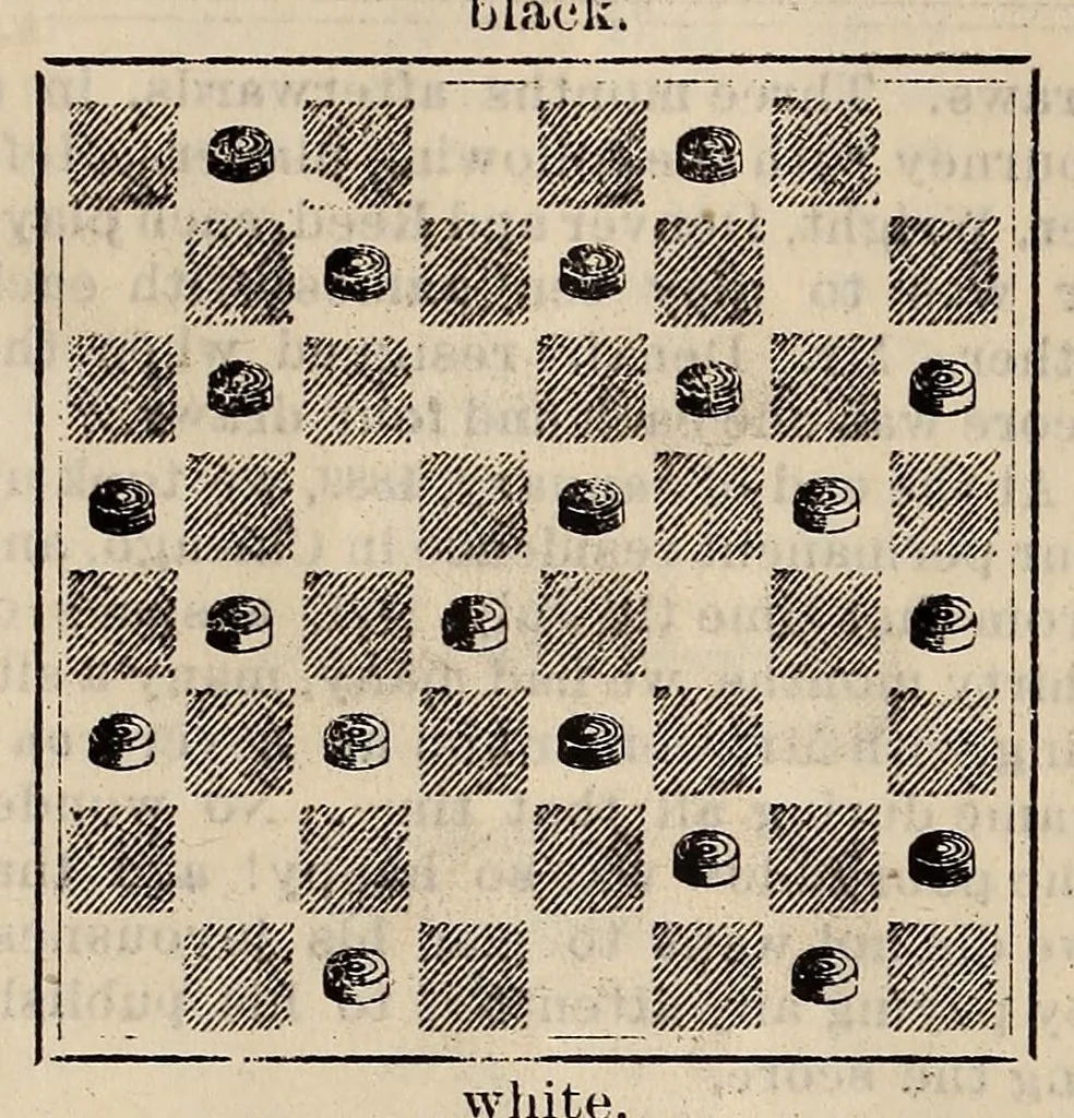 An illustration from The Weekly checker journal, 1891, leaf 70