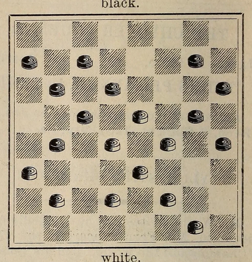 An illustration from The Weekly checker journal, 1891, leaf 90