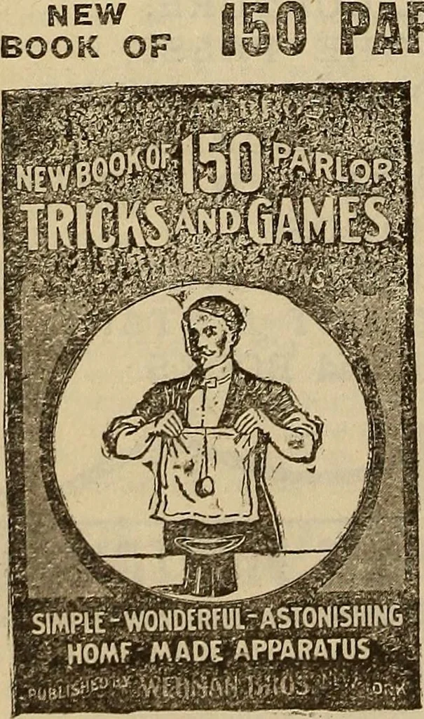An illustration from Wehman Bros.' new book of one hundred and fifty parlor tricks and games : home-made apparatus, 1905, leaf 161