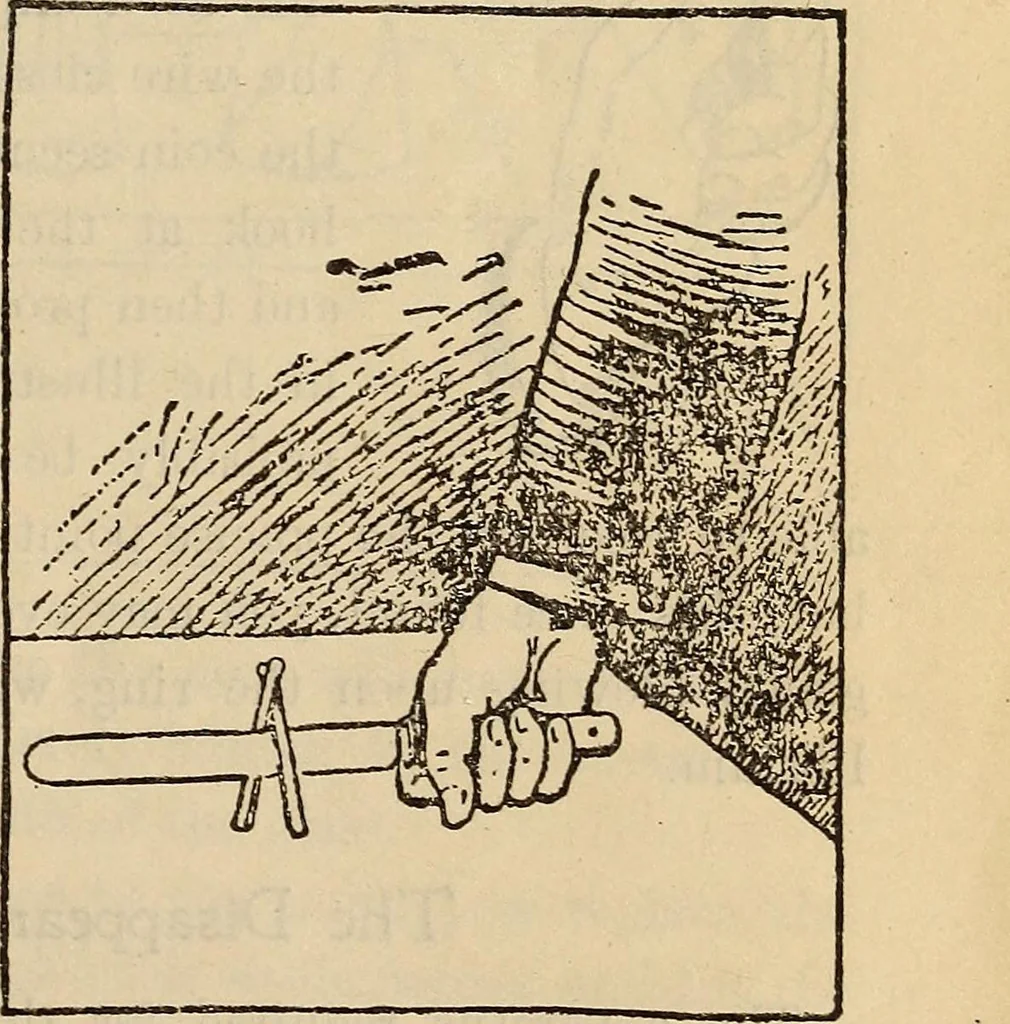 An illustration from Wehman Bros.' new book of one hundred and fifty parlor tricks and games : home-made apparatus, 1905, leaf 18