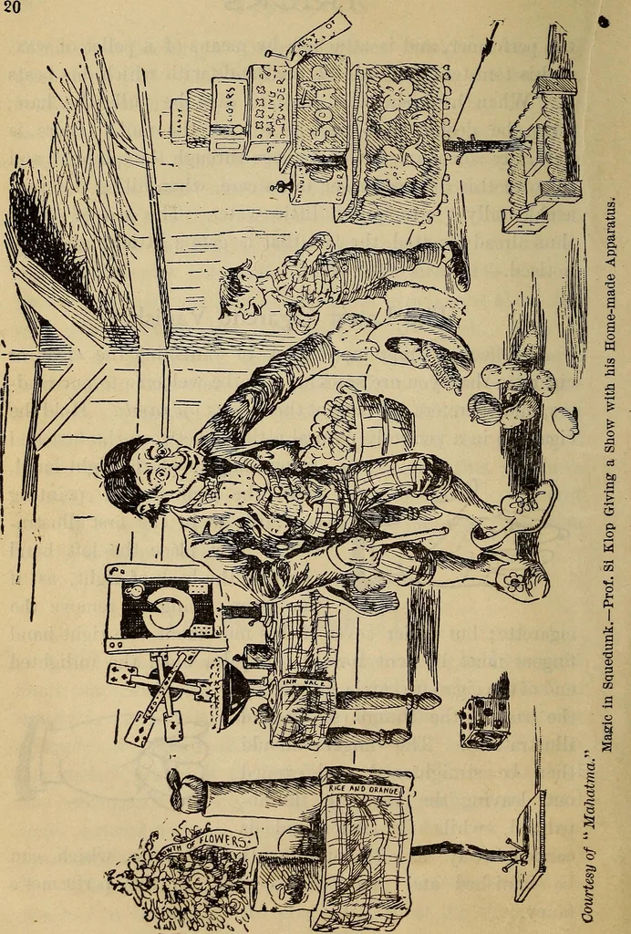 An illustration from Wehman Bros.' new book of one hundred and fifty parlor tricks and games : home-made apparatus, 1905, leaf 25