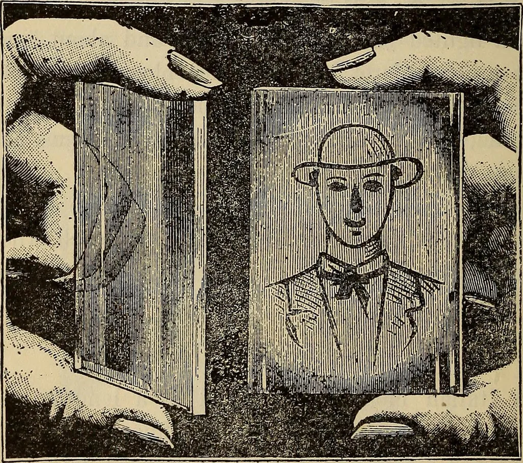 An illustration from Wehman Bros.' new book of one hundred and fifty parlor tricks and games : home-made apparatus, 1905, leaf 47