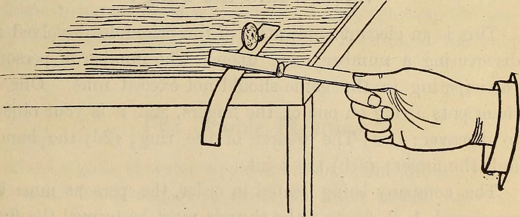 An illustration from Wehman Bros.' new book of one hundred and fifty parlor tricks and games : home-made apparatus, 1905, leaf 48