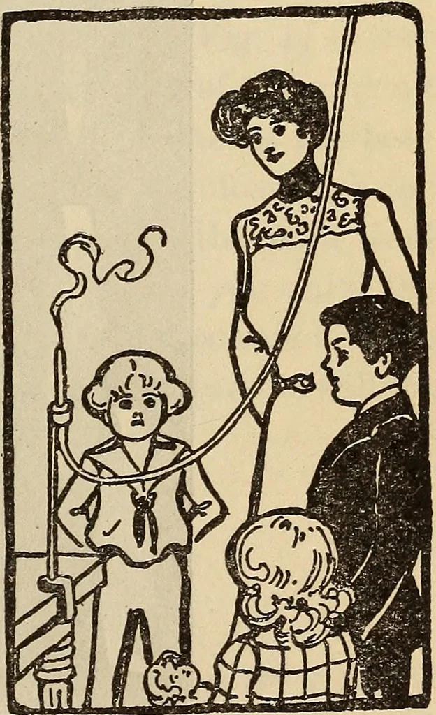 An illustration from Wehman Bros.' new book of one hundred and fifty parlor tricks and games : home-made apparatus, 1905, leaf 56