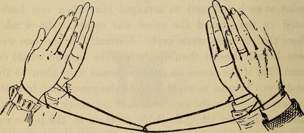 An illustration from Wehman Bros.' new book of one hundred and fifty parlor tricks and games : home-made apparatus, 1905, leaf 67