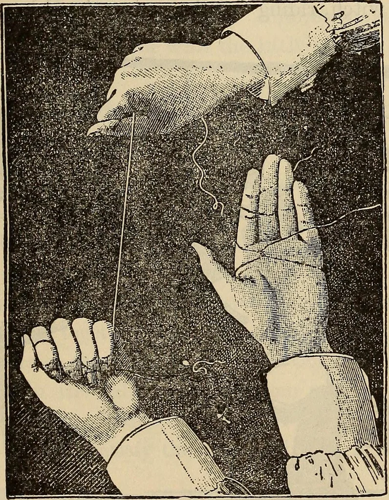 An illustration from Wehman Bros.' new book of one hundred and fifty parlor tricks and games : home-made apparatus, 1905, leaf 92