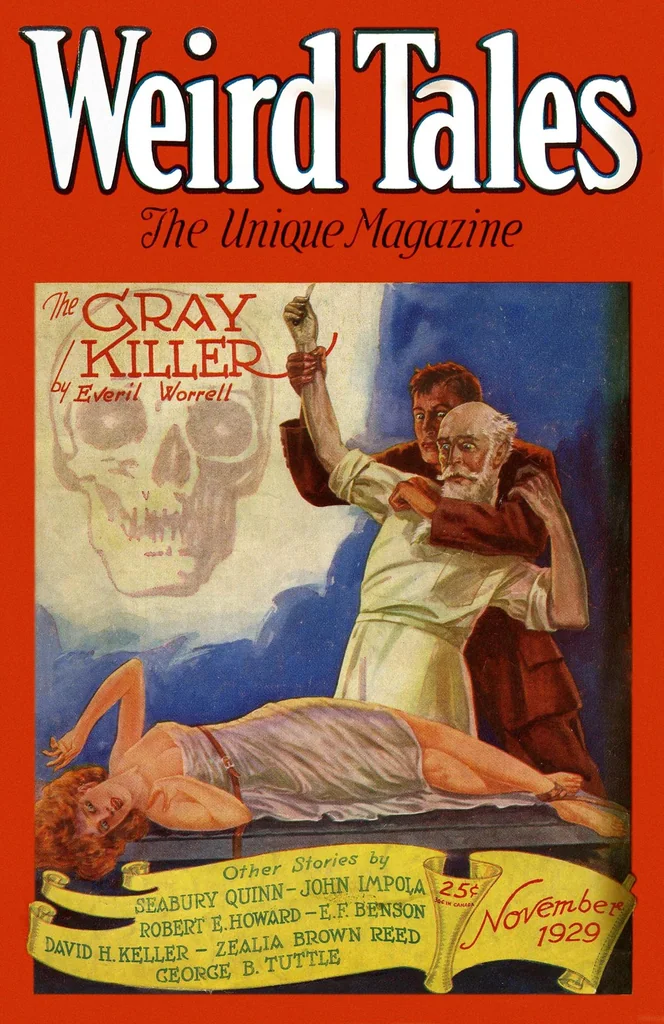 An illustration from Weird Tales v14 n05 [1929-11], 1929, leaf 0