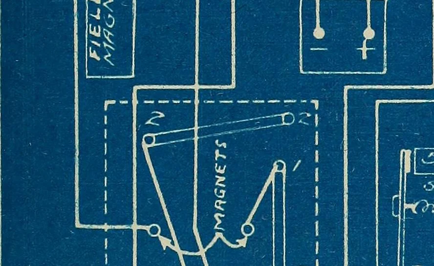 An illustration from Wells' auto-electricians' handbook; a reference book of adjustments, tests, repairs and performance of electric lighting and starting equipment on automobiles, 1922, leaf 416
