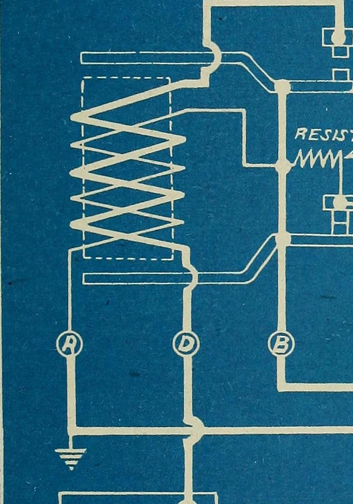 An illustration from Wells' auto-electricians' handbook; a reference book of adjustments, tests, repairs and performance of electric lighting and starting equipment on automobiles, 1922, leaf 464