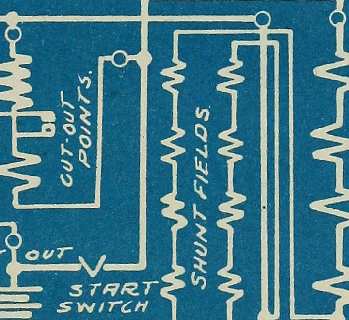 An illustration from Wells' auto-electricians' handbook; a reference book of adjustments, tests, repairs and performance of electric lighting and starting equipment on automobiles, 1922, leaf 490
