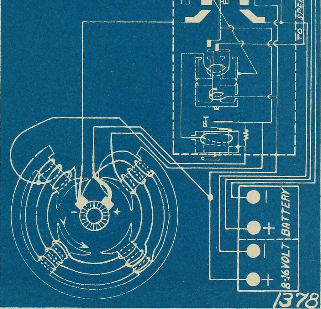 An illustration from Wells' auto-electricians' handbook; a reference book of adjustments, tests, repairs and performance of electric lighting and starting equipment on automobiles, 1922, leaf 510