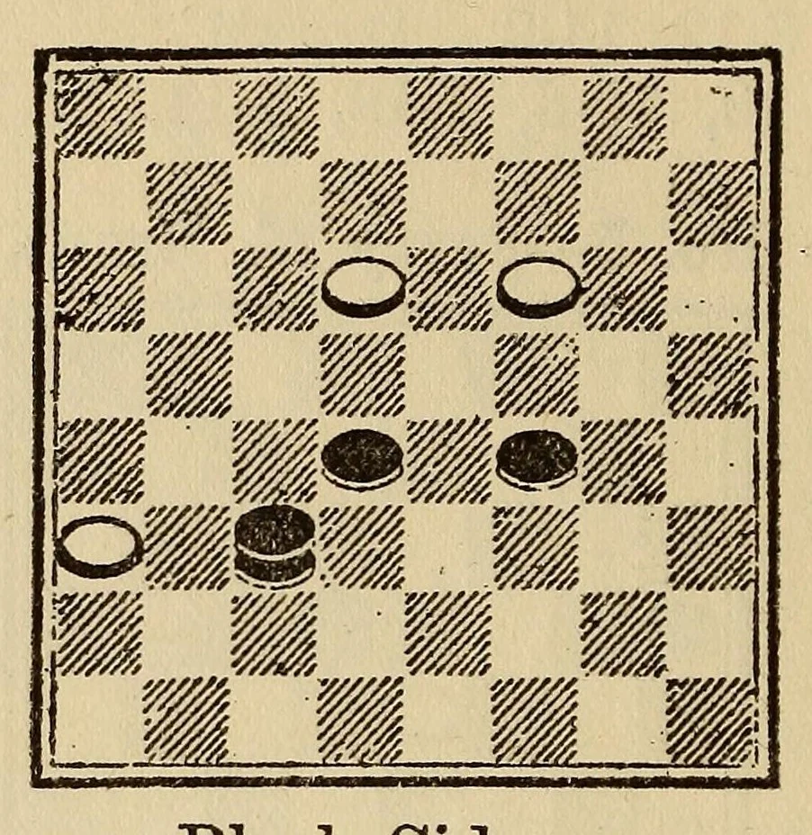 An illustration from Wendemuth's checker companion; a text book for all grades of players, 1922, leaf 132