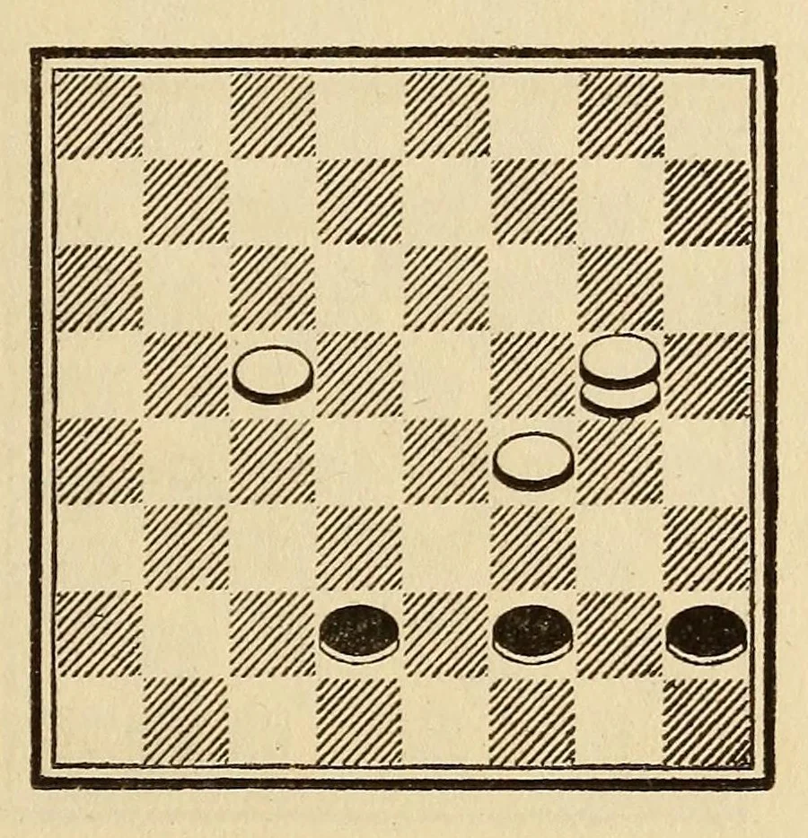 An illustration from Wendemuth's checker companion; a text book for all grades of players, 1922, leaf 151