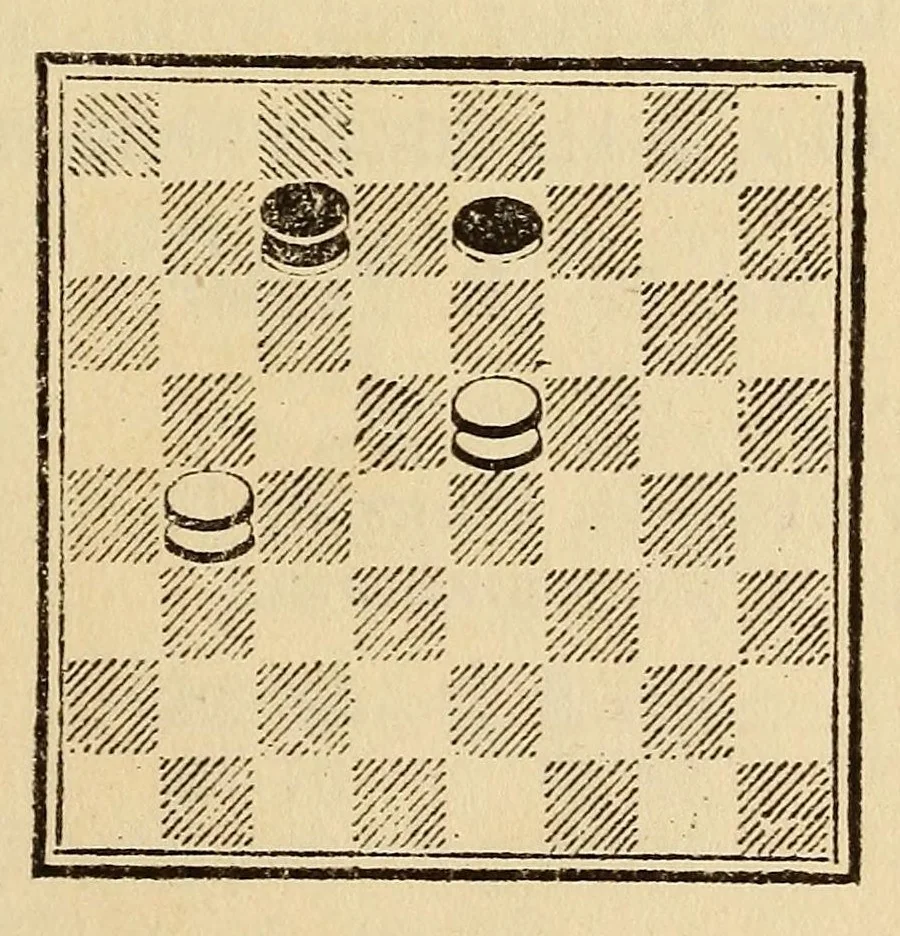An illustration from Wendemuth's checker companion; a text book for all grades of players, 1922, leaf 159