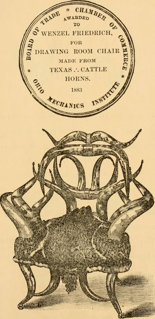 An illustration from Wenzel Friedrich, manufacturer of horn furniture., 1890, leaf 10
