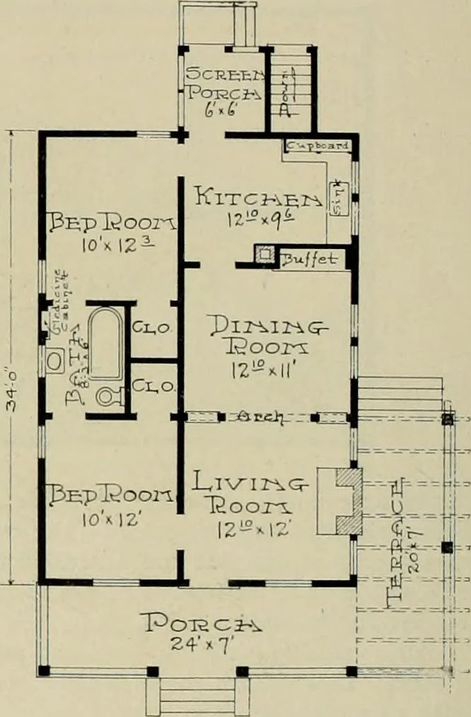 An illustration from West coast bungalows., 1912, leaf 23