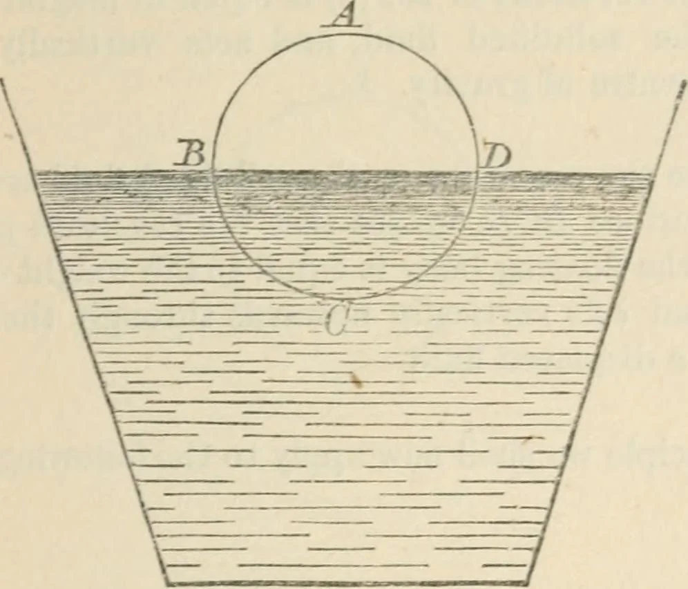 An illustration from Elementary hydrostatics, 1879, leaf 44