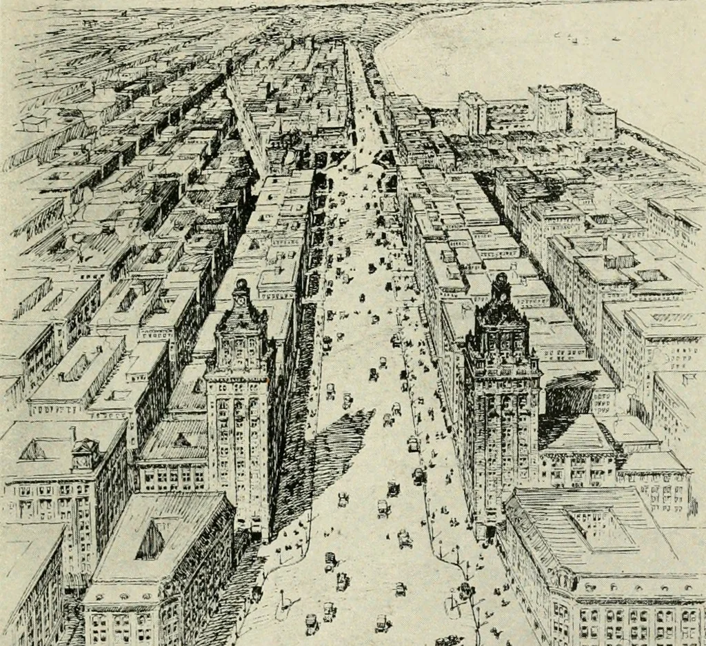 An illustration from What of the city? America's greatest issue--city planning, what it is and how to go about it to achieve success, 1919, leaf 506