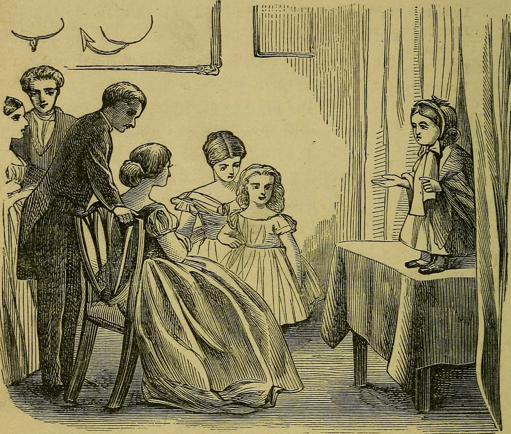 An illustration from What shall we do to-night? or, Social amusements for evening parties. Furnishing complete and varied programmes for twenty-six entertainments, 1873, leaf 199