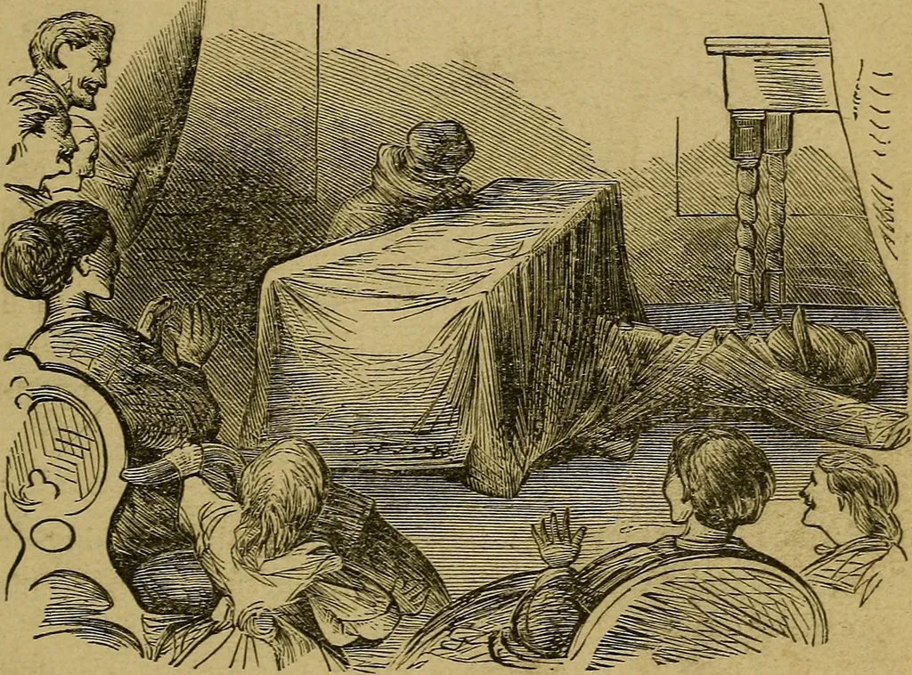 An illustration from What shall we do to-night? or, Social amusements for evening parties. Furnishing complete and varied programmes for twenty-six entertainments, 1873, leaf 64