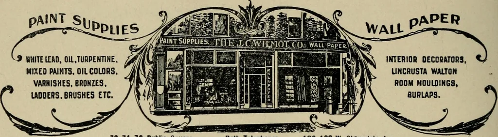 An illustration from What they say about Sanitas modern wall covering, 1919, leaf 7