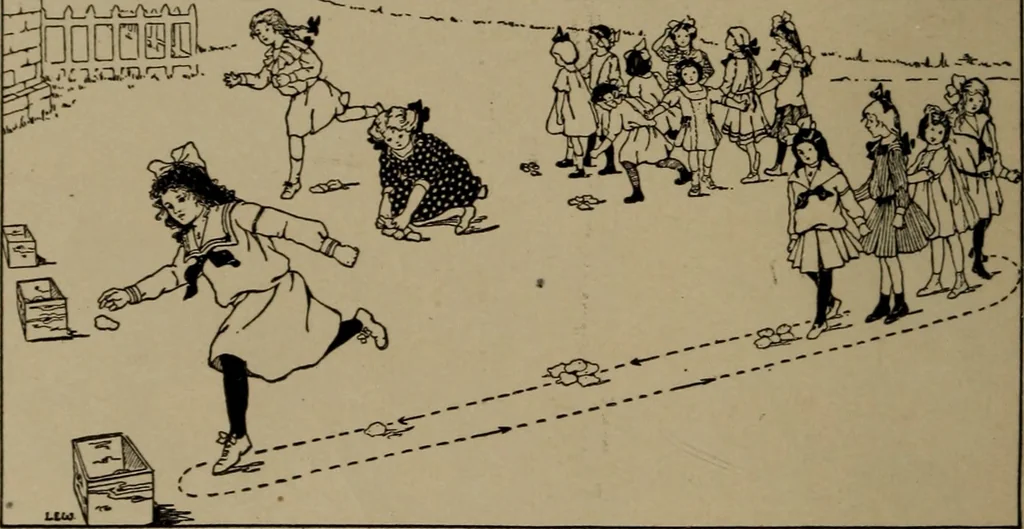 An illustration from What to do at recess, 1910, leaf 33