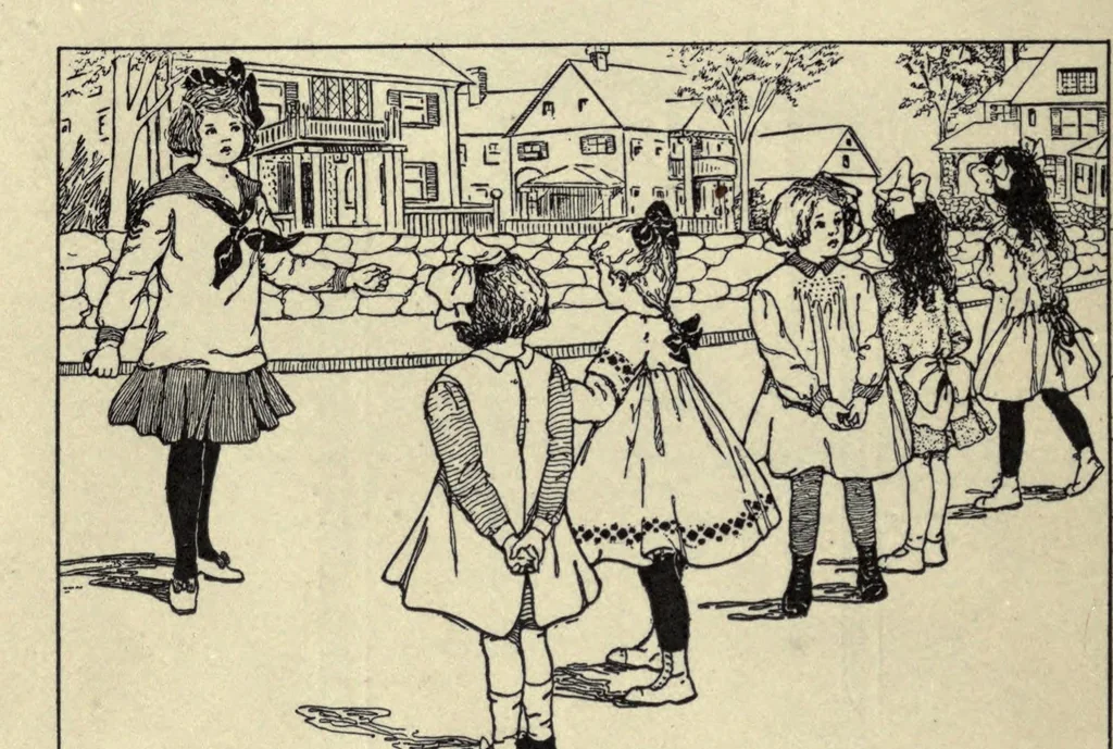An illustration from What to do at recess, 1910, leaf 32
