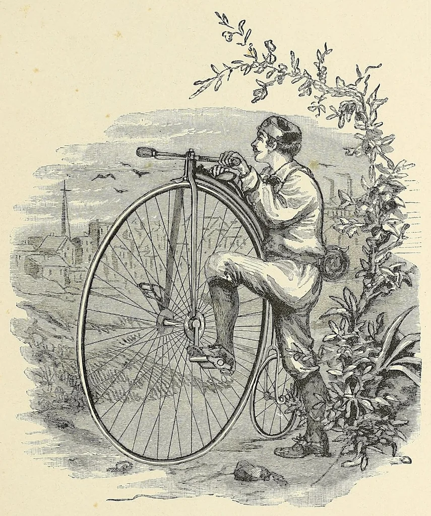 An illustration from Wheel songs : poems of bicycling, 1884, leaf 15