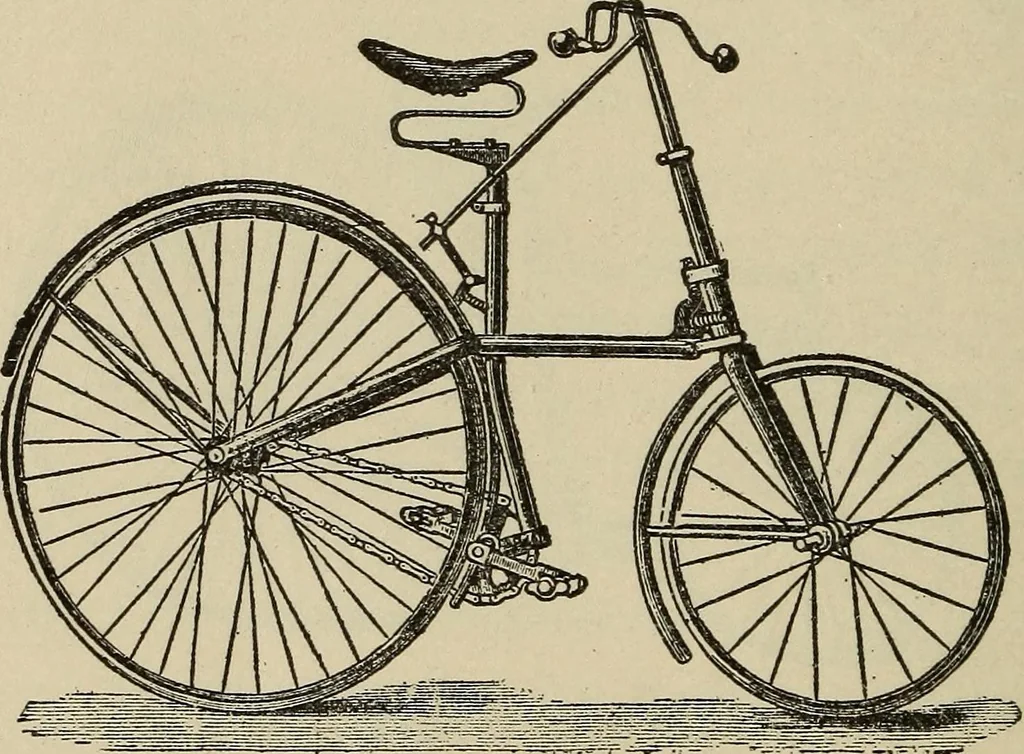 An illustration from Wheels and wheeling; an indispensable handbook for cyclists, with over two hundred illustrations, 1892, leaf 105