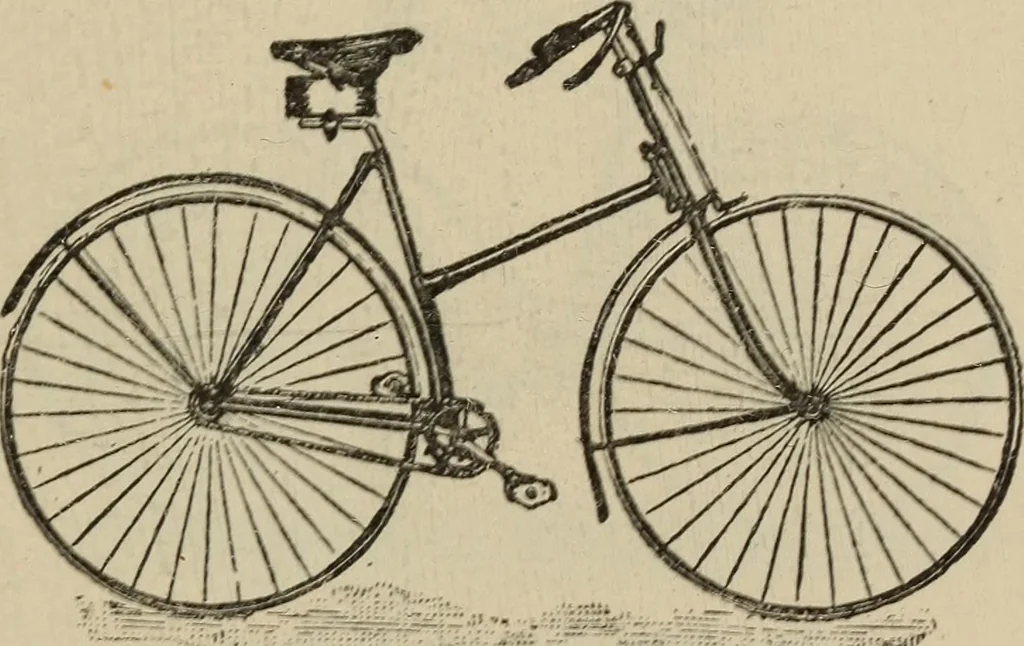 An illustration from Wheels and wheeling; an indispensable handbook for cyclists, with over two hundred illustrations, 1892, leaf 108