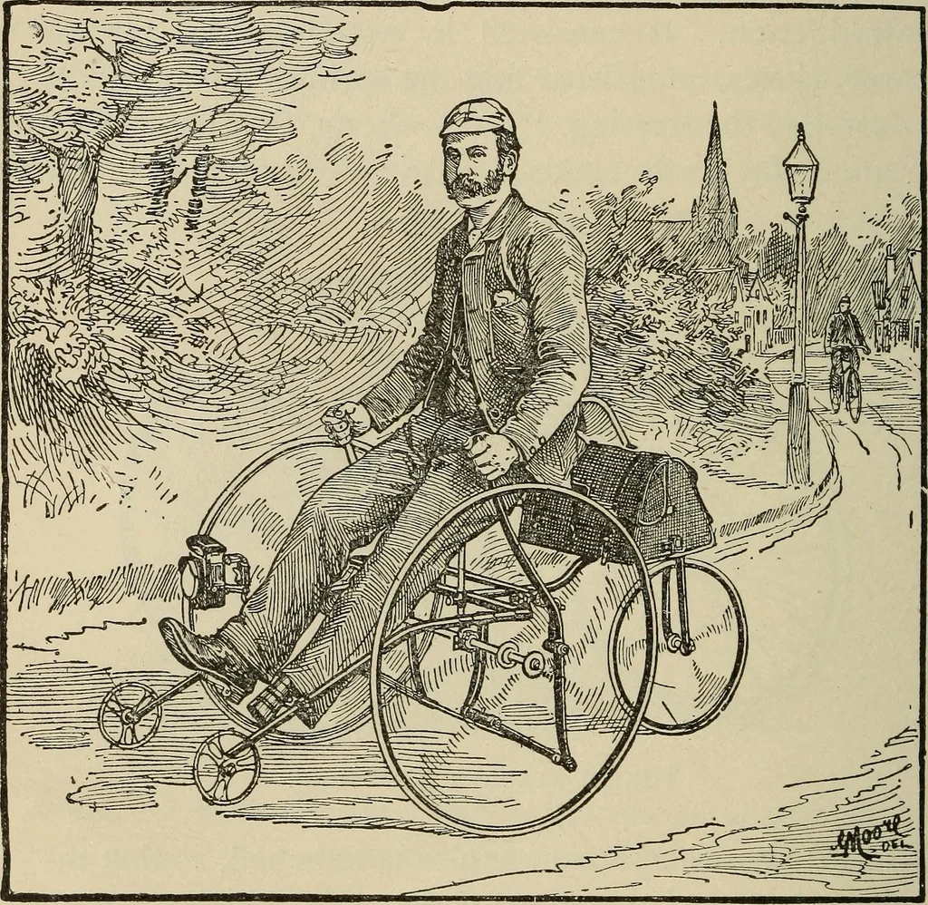 An illustration from Wheels and wheeling; an indispensable handbook for cyclists, with over two hundred illustrations, 1892, leaf 135