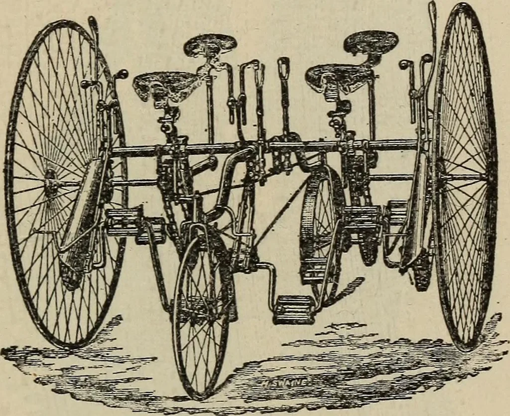 An illustration from Wheels and wheeling; an indispensable handbook for cyclists, with over two hundred illustrations, 1892, leaf 142