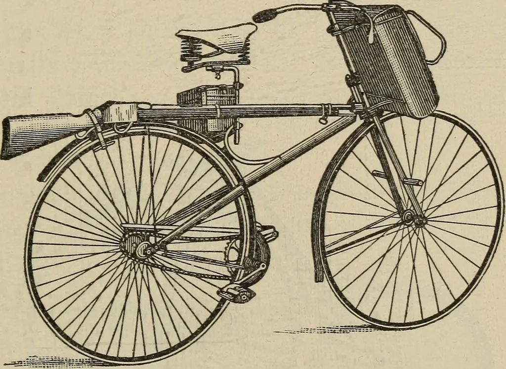 An illustration from Wheels and wheeling; an indispensable handbook for cyclists, with over two hundred illustrations, 1892, leaf 186