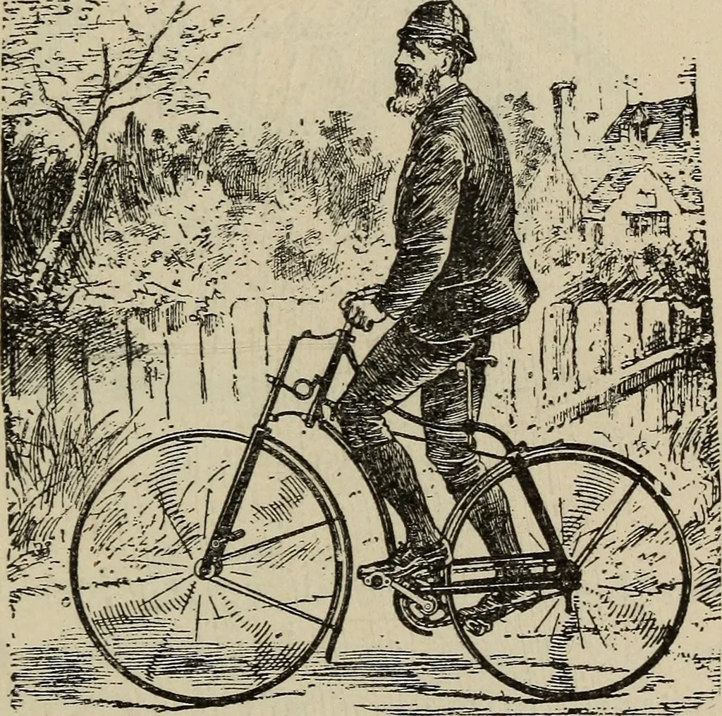 An illustration from Wheels and wheeling; an indispensable handbook for cyclists, with over two hundred illustrations, 1892, leaf 242