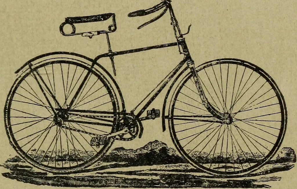 An illustration from Wheels and wheeling; an indispensable handbook for cyclists, with over two hundred illustrations, 1892, leaf 422