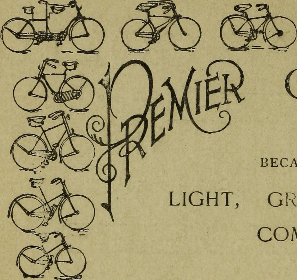 An illustration from Wheels and wheeling; an indispensable handbook for cyclists, with over two hundred illustrations, 1892, leaf 423