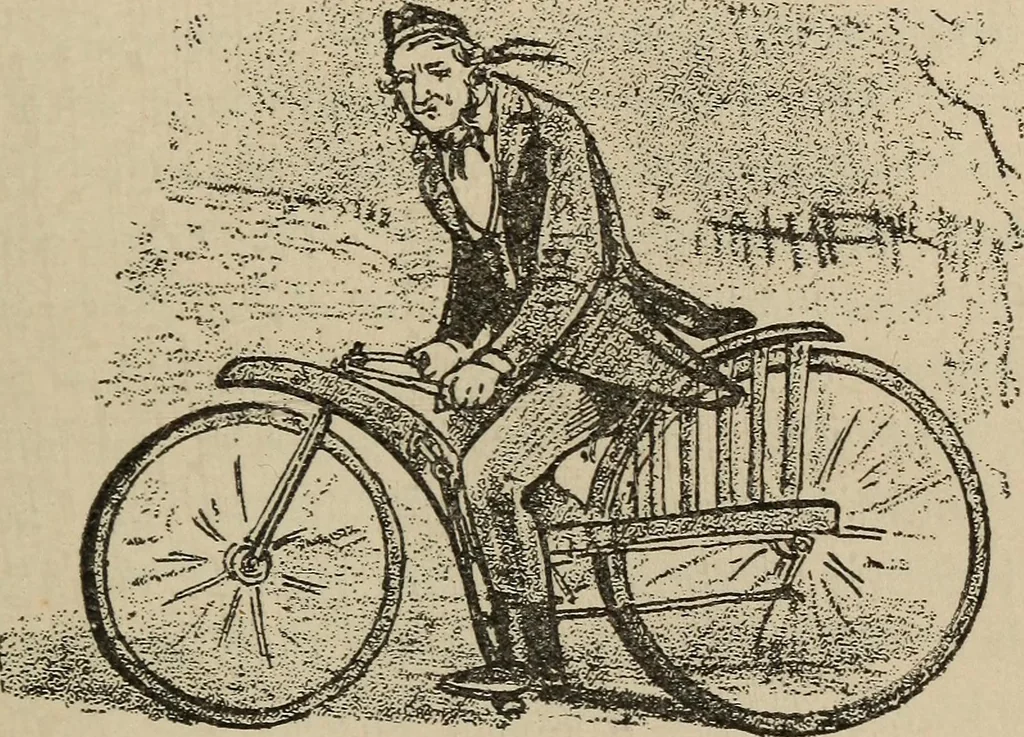 An illustration from Wheels and wheeling; an indispensable handbook for cyclists, with over two hundred illustrations, 1892, leaf 66