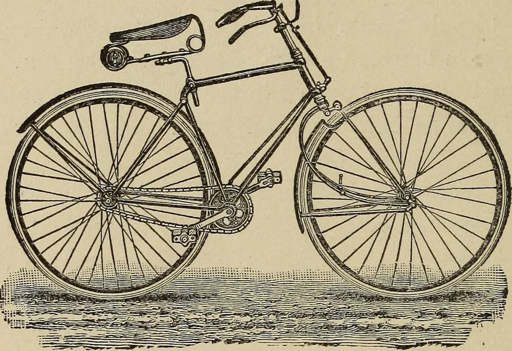 An illustration from Wheels and wheeling; an indispensable handbook for cyclists, with over two hundred illustrations, 1892, leaf 7