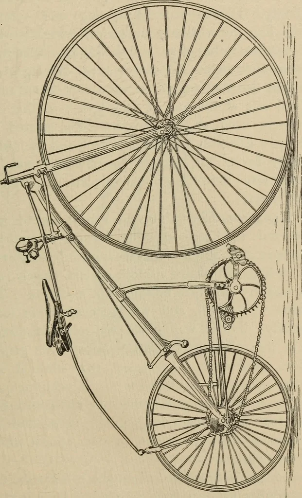 An illustration from Wheels and wheeling; an indispensable handbook for cyclists, with over two hundred illustrations, 1892, leaf 94