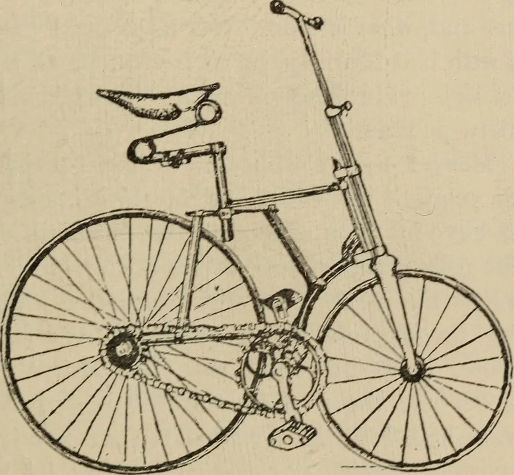 An illustration from Wheels and wheeling; an indispensable handbook for cyclists, with over two hundred illustrations, 1892, leaf 98