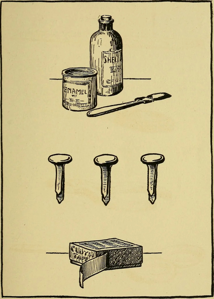 An illustration from When mother lets us make toys; a book which develops ingenuity and inventive power through the making of unique toys out of materials which every boy and girl can get with almost no expense, 1915, leaf 22