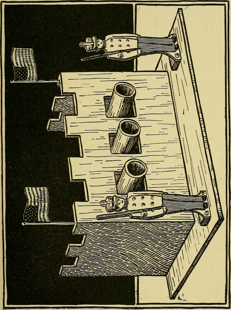 An illustration from When mother lets us make toys; a book which develops ingenuity and inventive power through the making of unique toys out of materials which every boy and girl can get with almost no expense, 1915, leaf 66