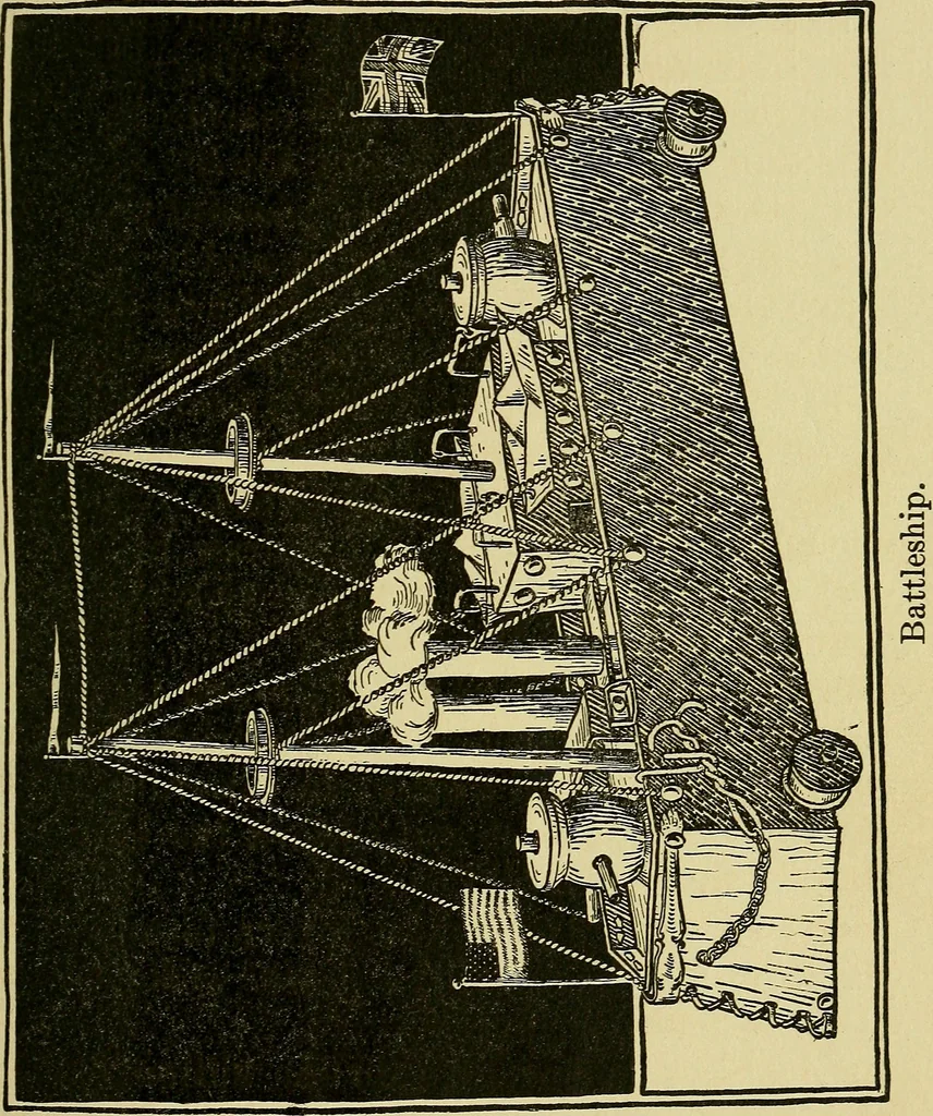 An illustration from When mother lets us make toys; a book which develops ingenuity and inventive power through the making of unique toys out of materials which every boy and girl can get with almost no expense, 1915, leaf 68