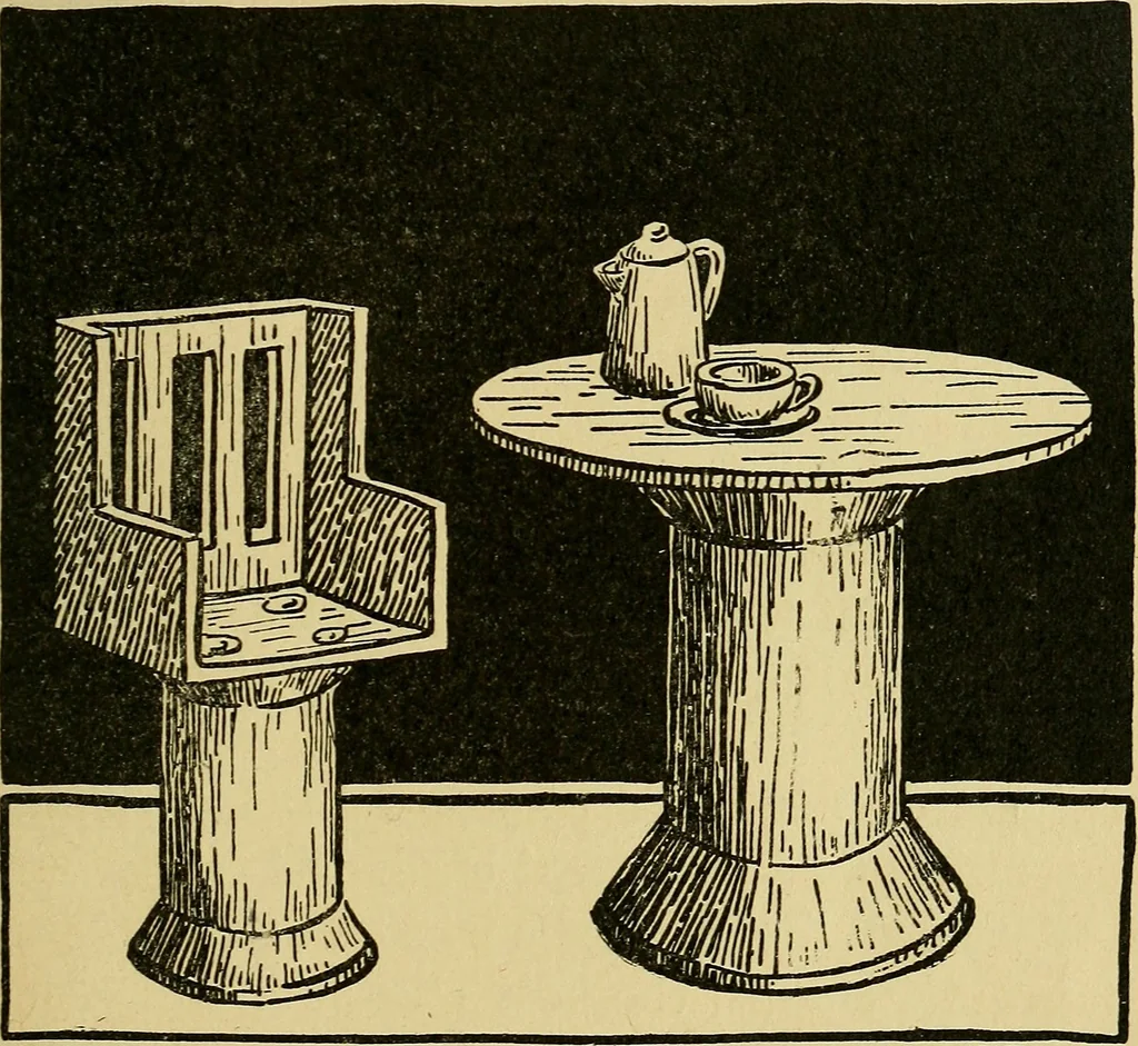An illustration from When mother lets us make toys; a book which develops ingenuity and inventive power through the making of unique toys out of materials which every boy and girl can get with almost no expense, 1915, leaf 98